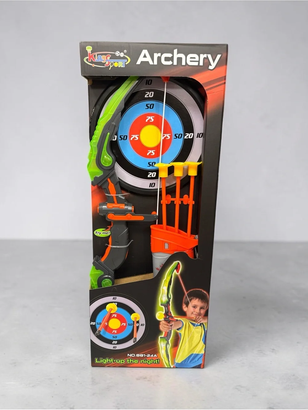 Kids Archery Set with Targets and Arrows  - Green & Orange